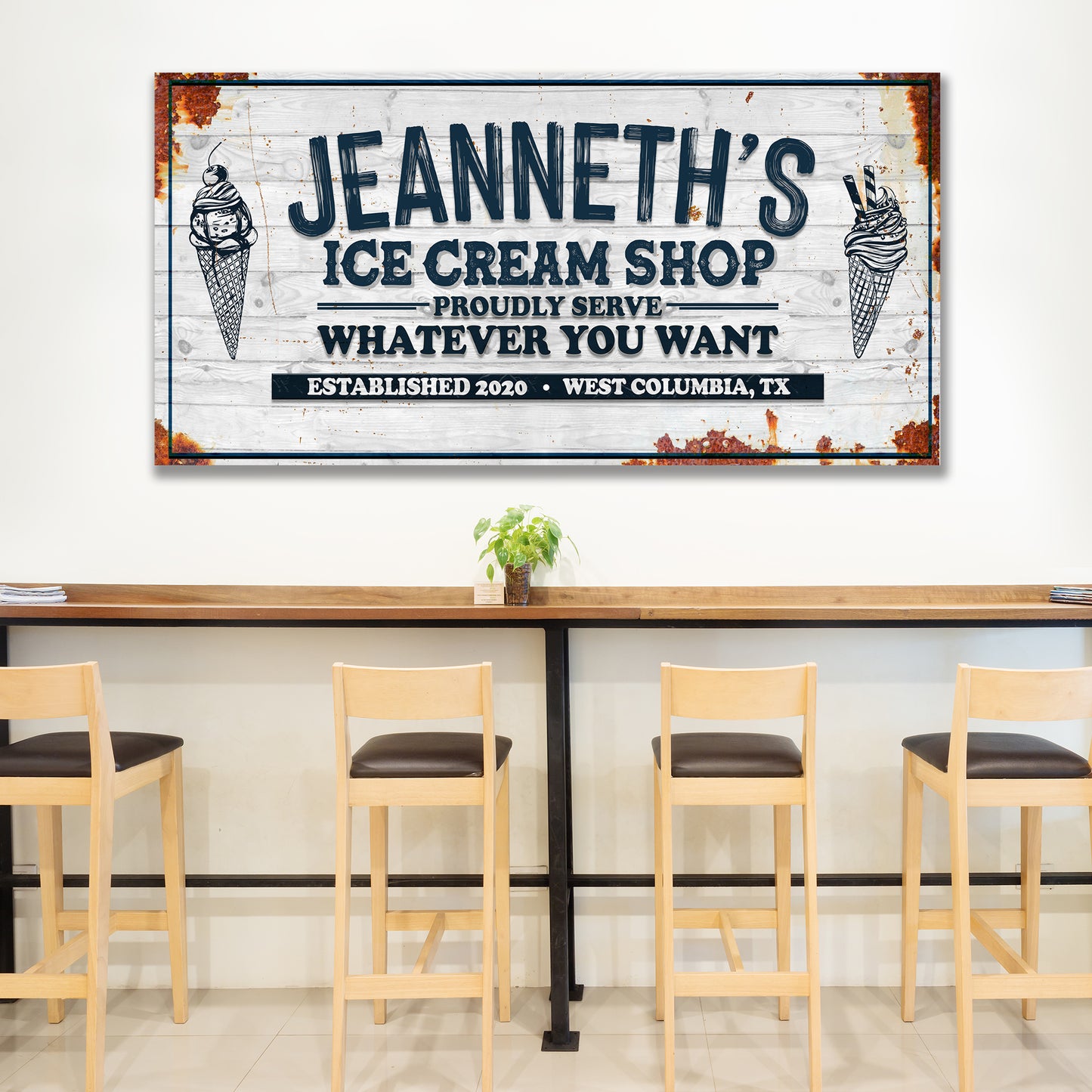 Ice Cream Shop Sign Style 1 - Image by Tailored Canvases