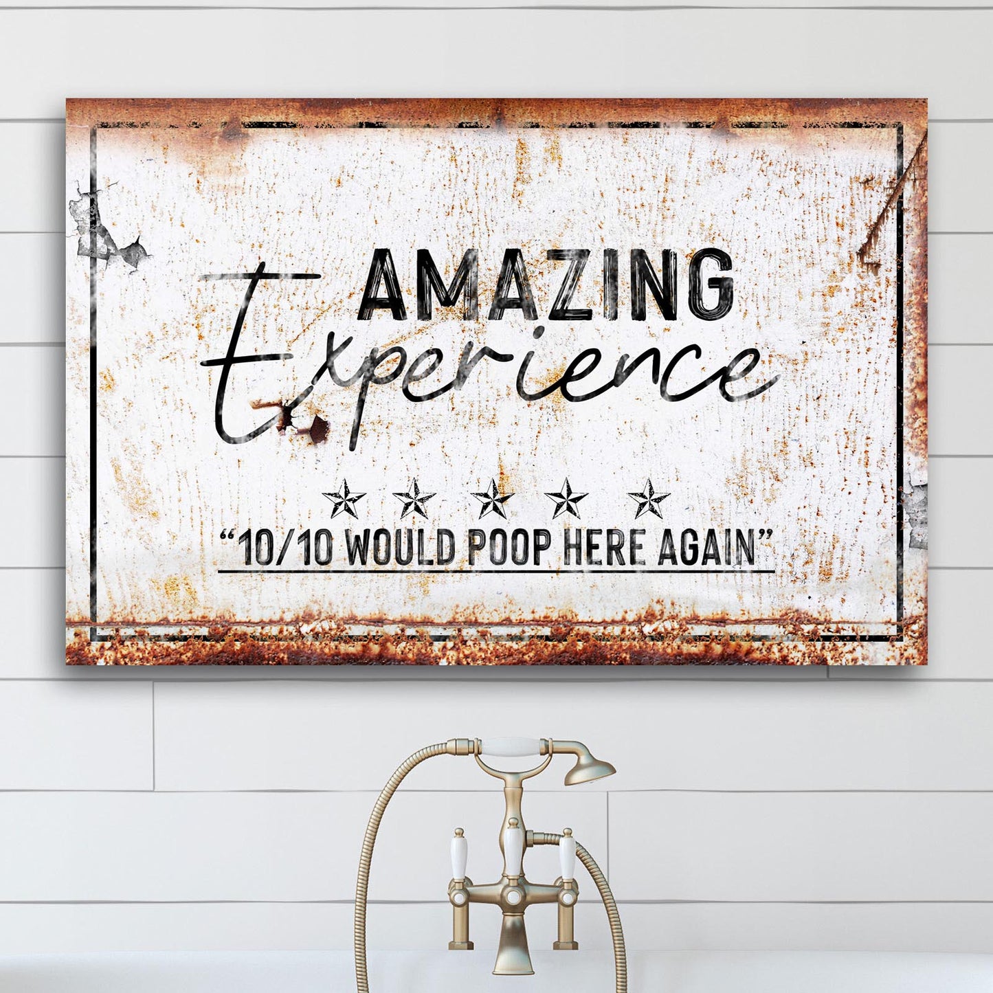 Amazing Experience Bathroom Review Sign - Image by Tailored Canvases