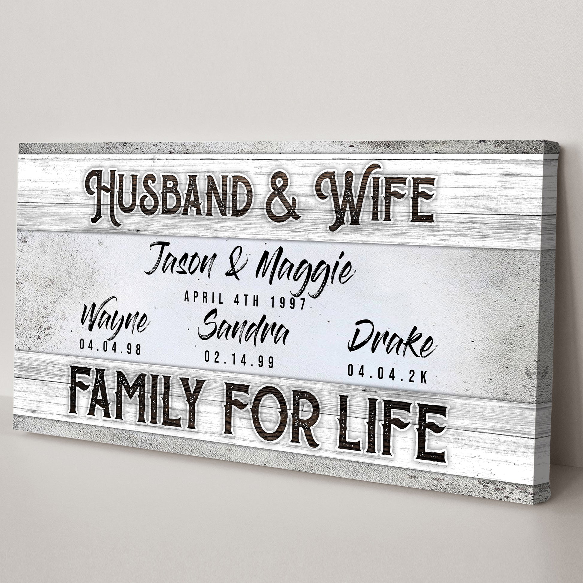 Husband And Wife Family For Life Sign II Style 1 - Image by Tailored Canvases