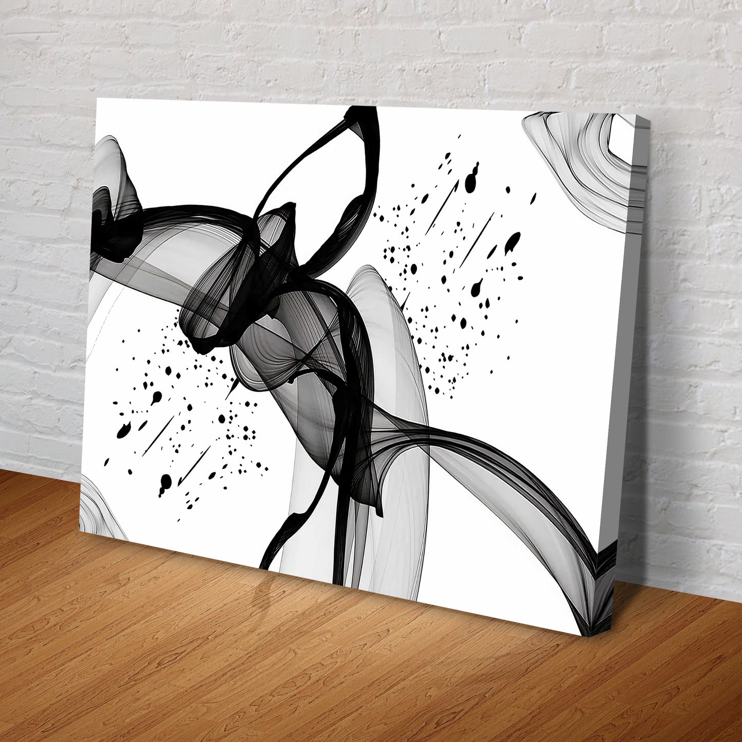 Minimalist Black Abstract Canvas Wall Art Style 1 - Image by Tailored Canvases