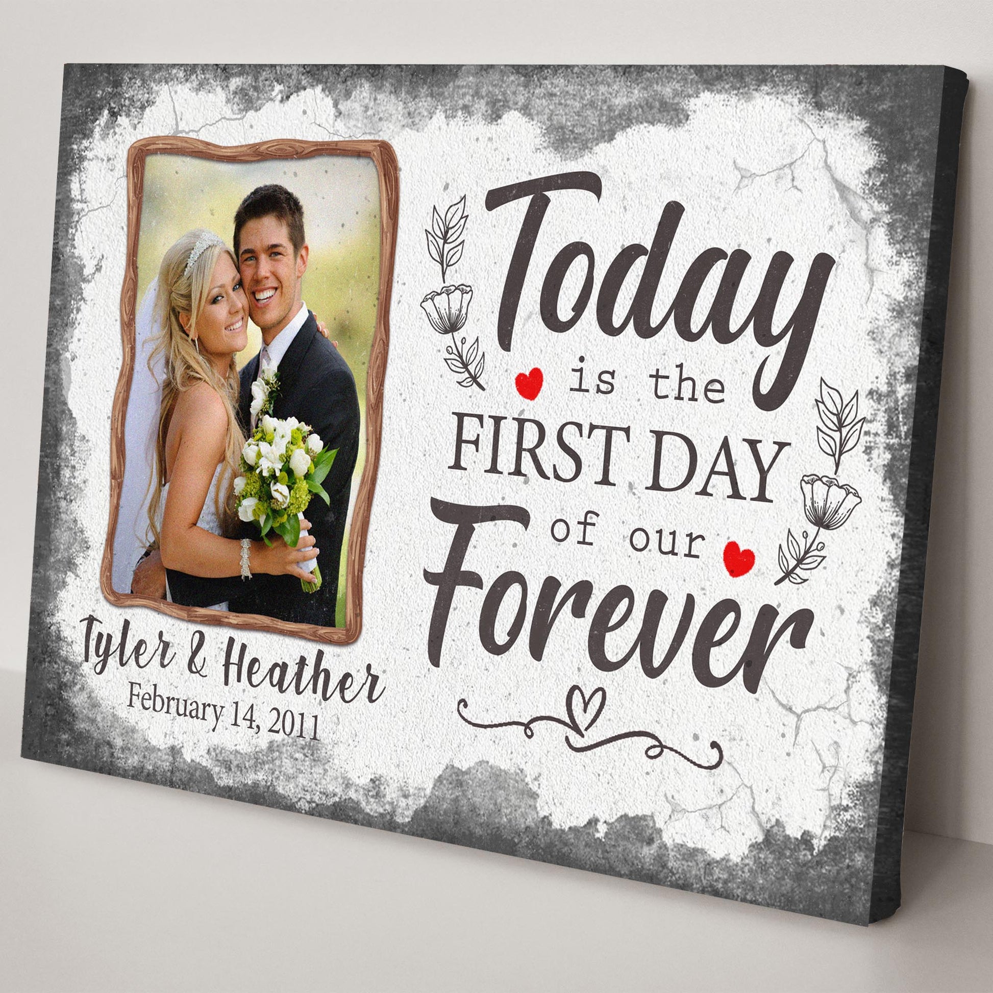 Today Is The First Day Of Our Forever Sign Style 1 - Image by Tailored Canvases