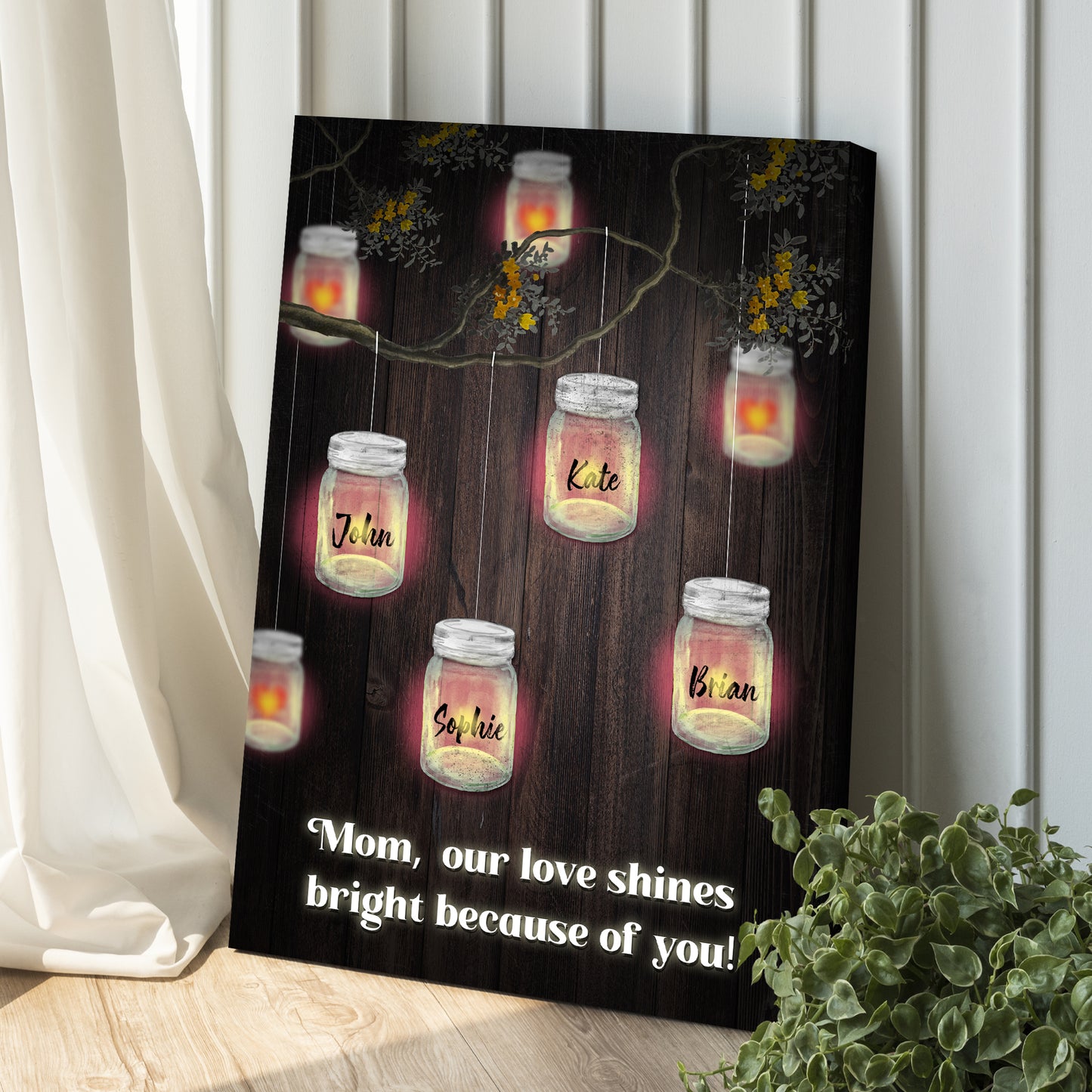 Our Love Shines Bright Because Of You Happy Mother's Day Sign Style 1 - Image by Tailored Canvases