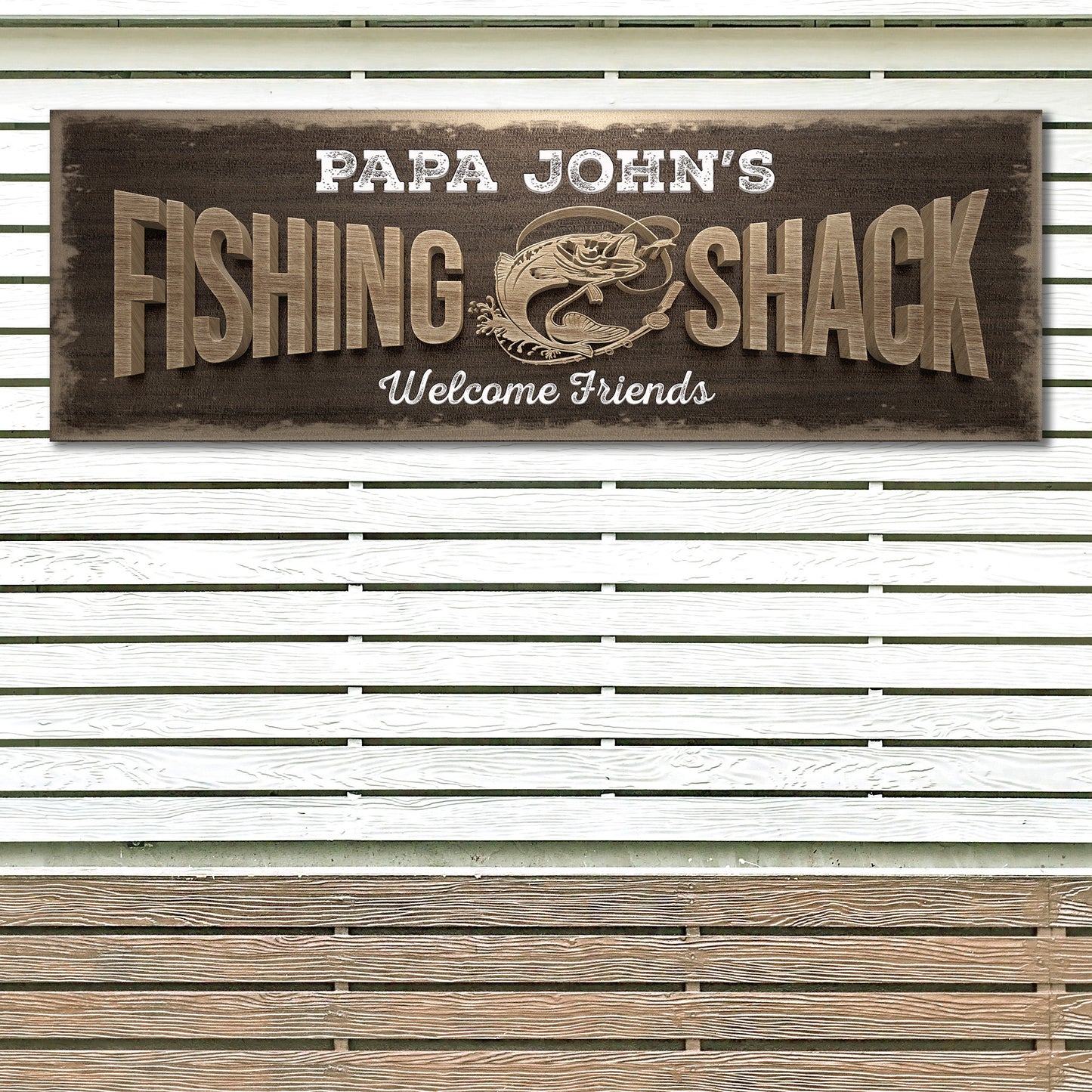 Fishing Shack Sign II | Customizable Canvas Style 1 - Image by Tailored Canvases