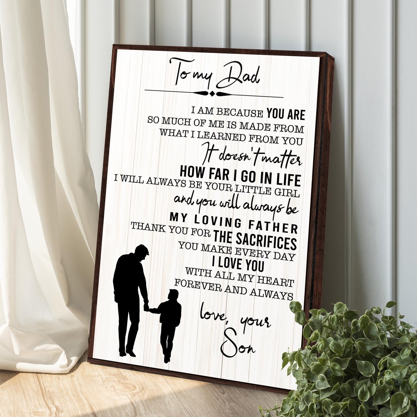 I Will Always Be Your Little Girl Happy Father's Day Sign Style 2 - Image by Tailored Canvases