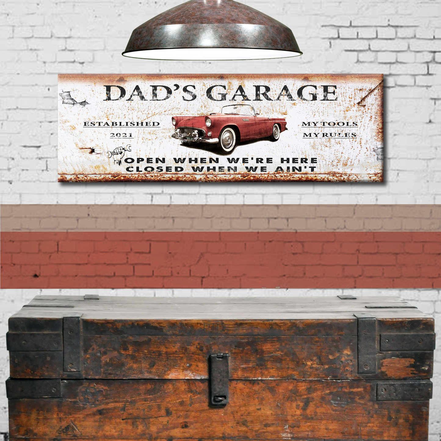 Corvette Garage Sign | Customizable Canvas Style 1 - Image by Tailored Canvases