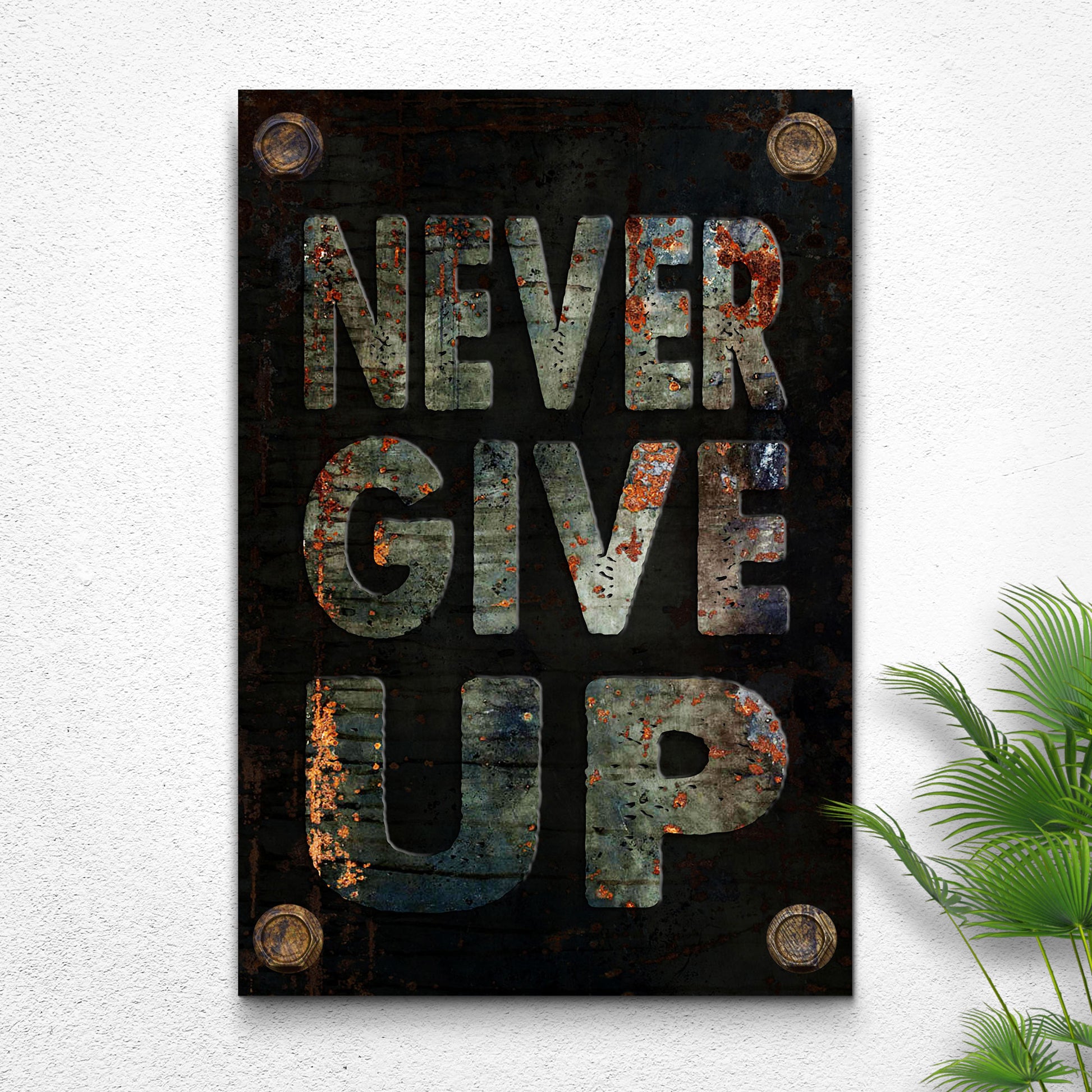 Never Give Up Sign Style 1 - Image by Tailored Canvases