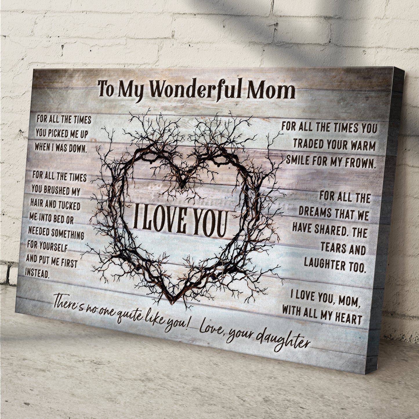 To My Wonderful Mom Happy Mother's Day Sign Style 1 - Image by Tailored Canvases