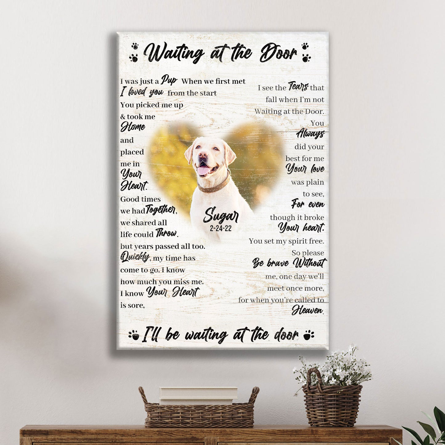 Pet Waiting At The Door Sign Style 1 - Image by Tailored Canvases