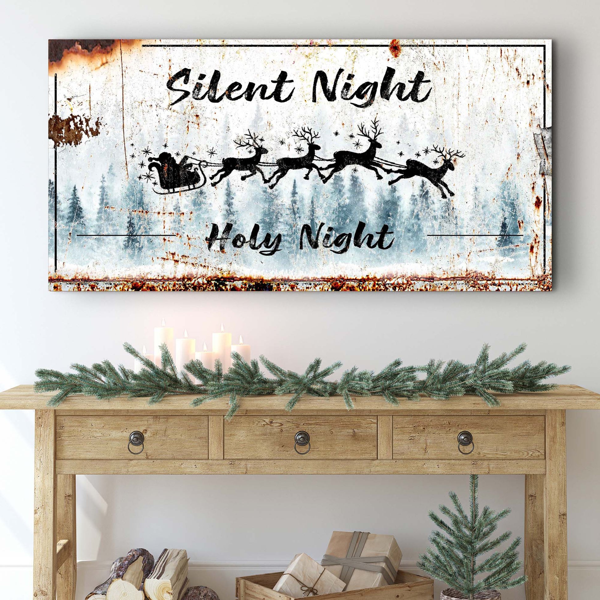 Silent Night Holy Night Sign Style 1 - Image by Tailored Canvases