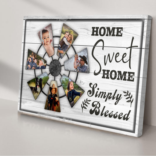 Simply Blessed Home Sweet Home Family Sign | Customizable Canvas - Image by Tailored Canvases