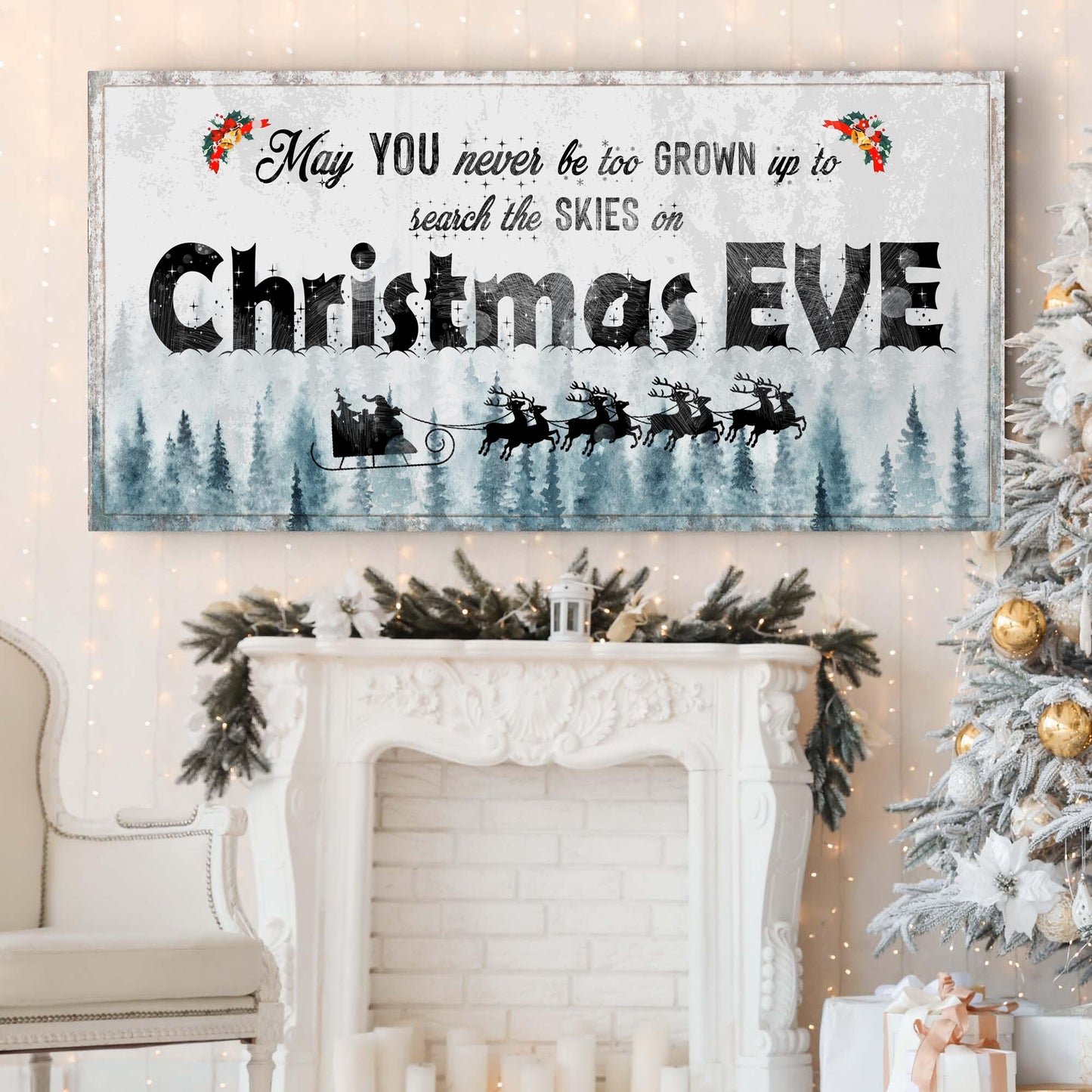Search The Skies On Christmas Eve Sign Style 1 - Image by Tailored Canvases