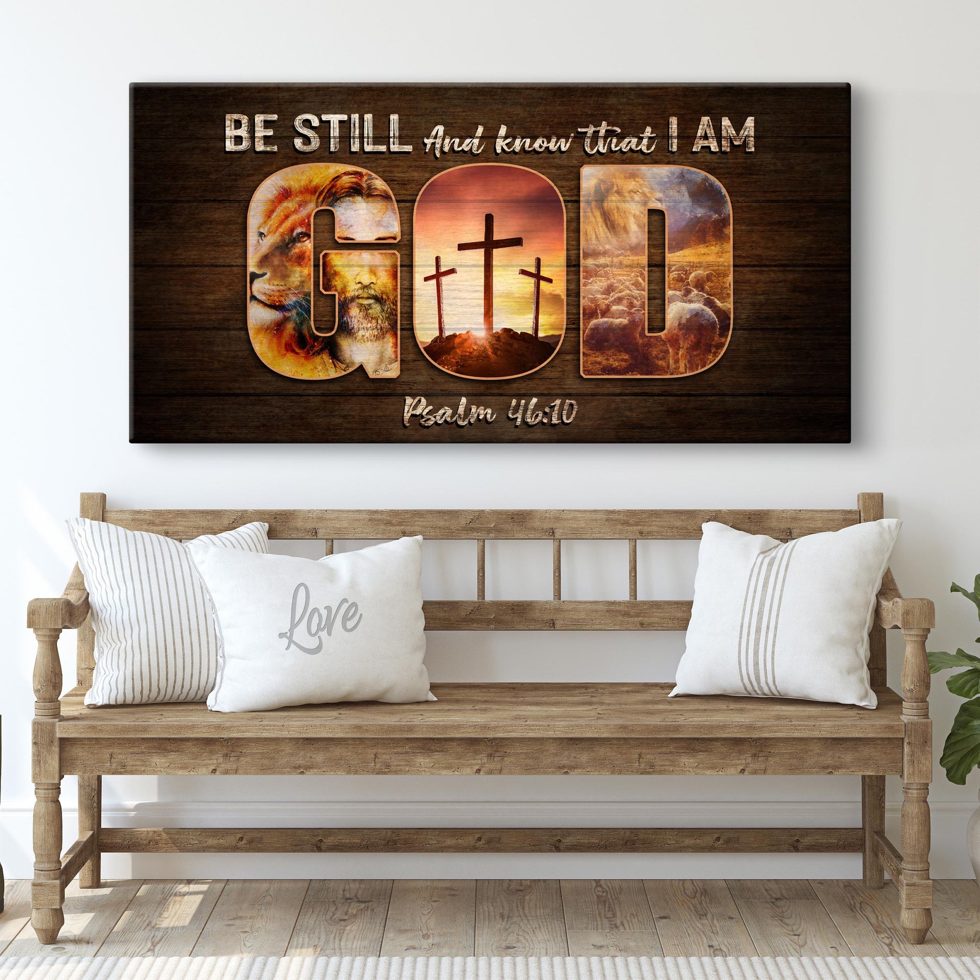 Psalm 46:10 - Be Still And Know That I Am God Sign III Style 1 - Image by Tailored Canvases