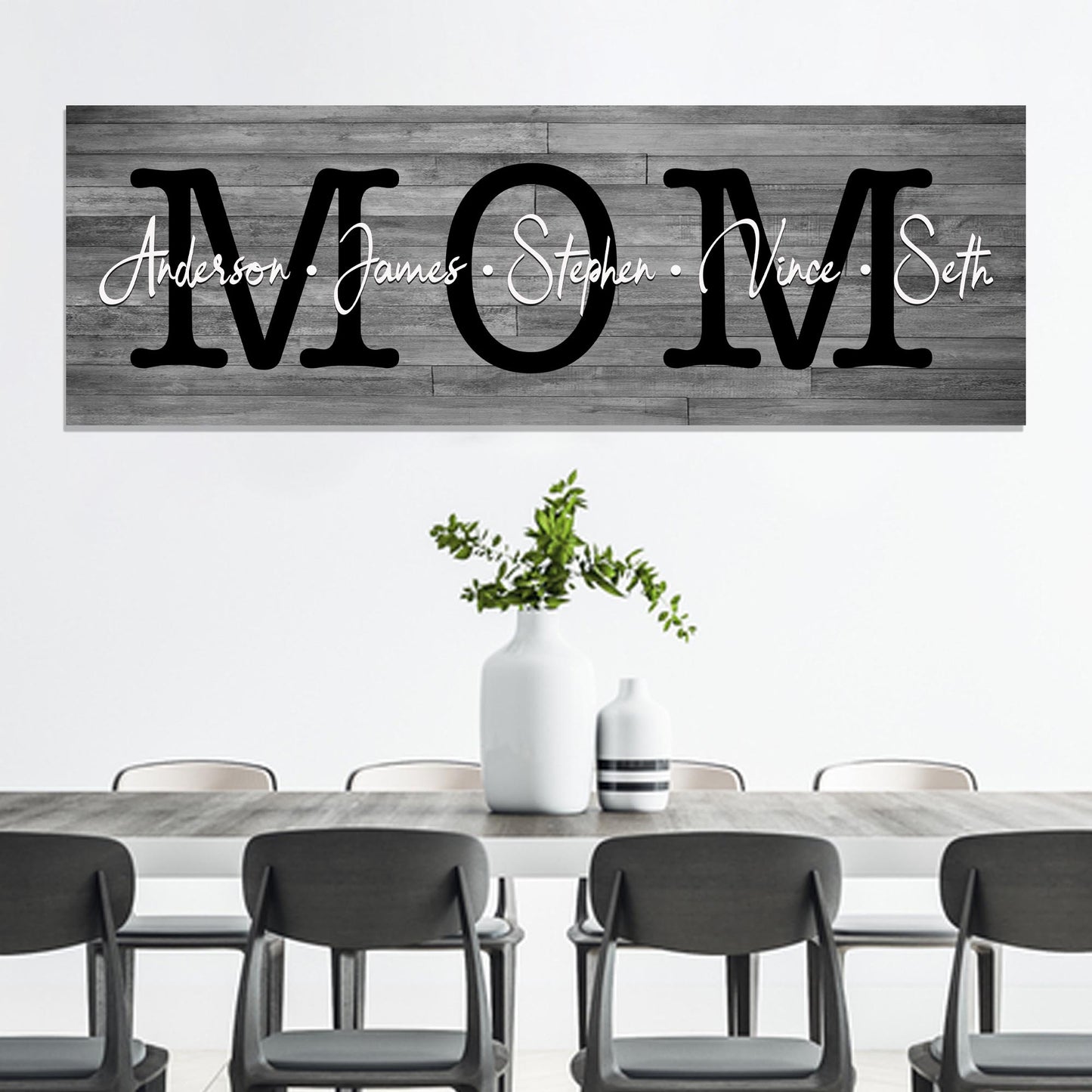 Mom And Kids Name Mother's Day Sign Style 1 - Image by Tailored Canvases