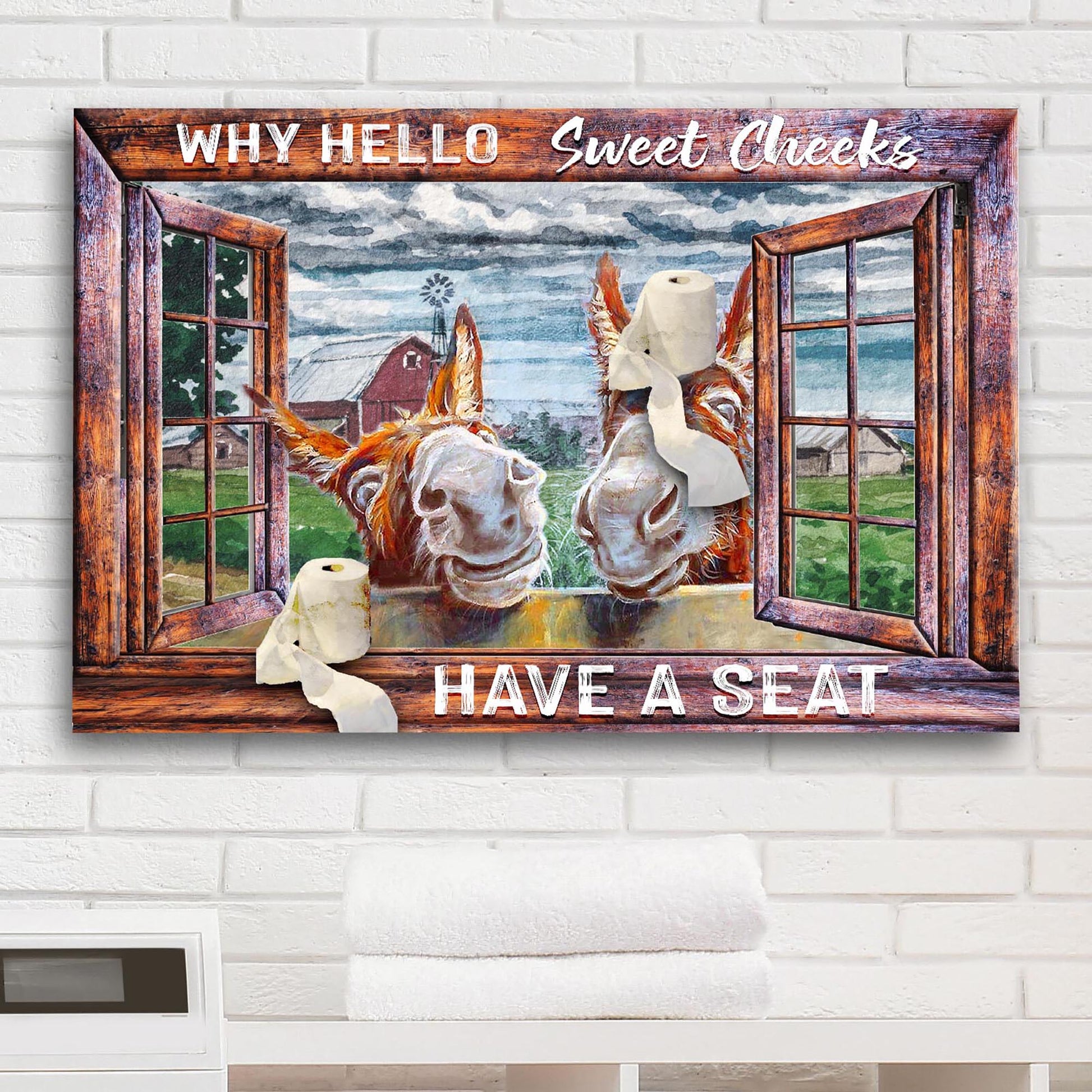 Have A Seat Sweet Cheeks Bathroom Sign II - Image by Tailored Canvases