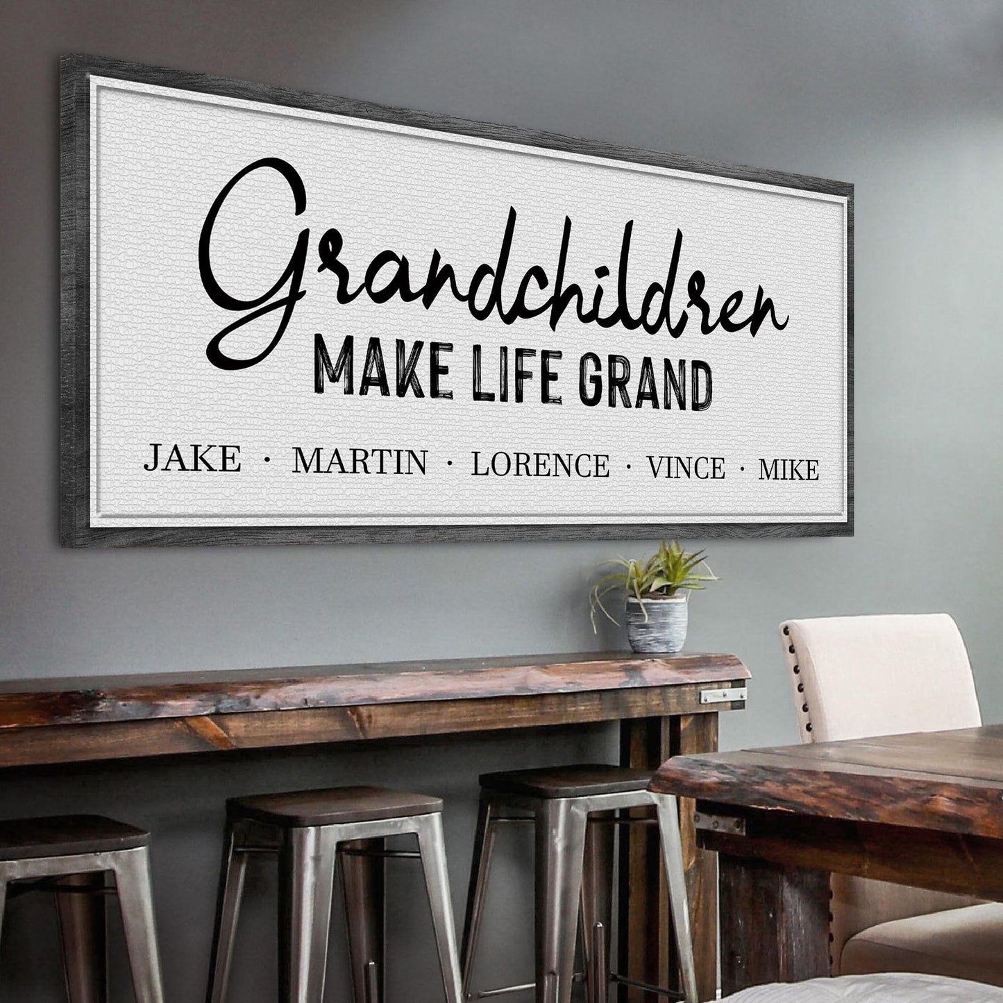 Grandchildren Make Life Grand Sign Style 2 - Image by Tailored Canvases