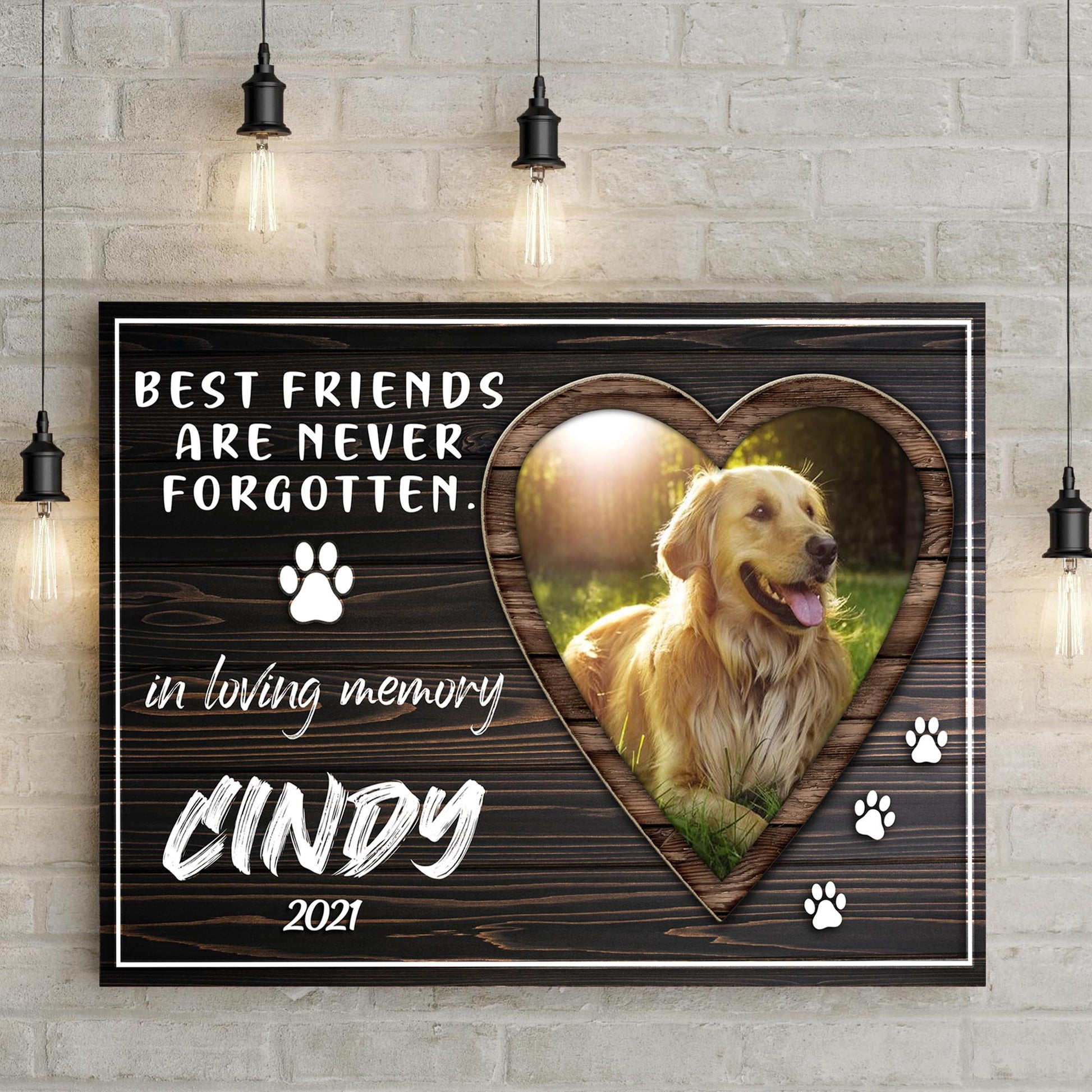 Bestfriends Are Never Forgotten Pet Memorial Sign  - Image by Tailored Canvases