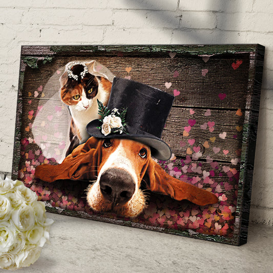 Cat Bride And Dog Groom Canvas Wall Art Style 2 - Image by Tailored Canvases