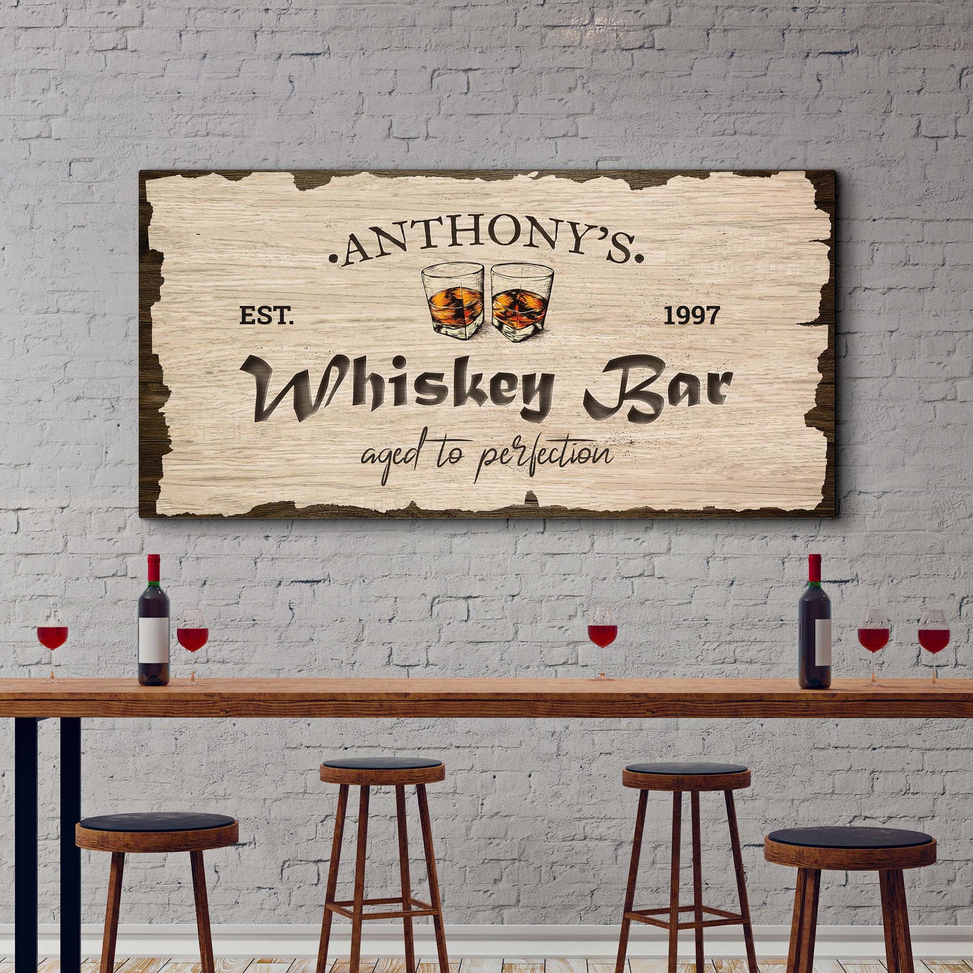 Whiskey Bar Sign II Style 1 - Image by Tailored Canvases