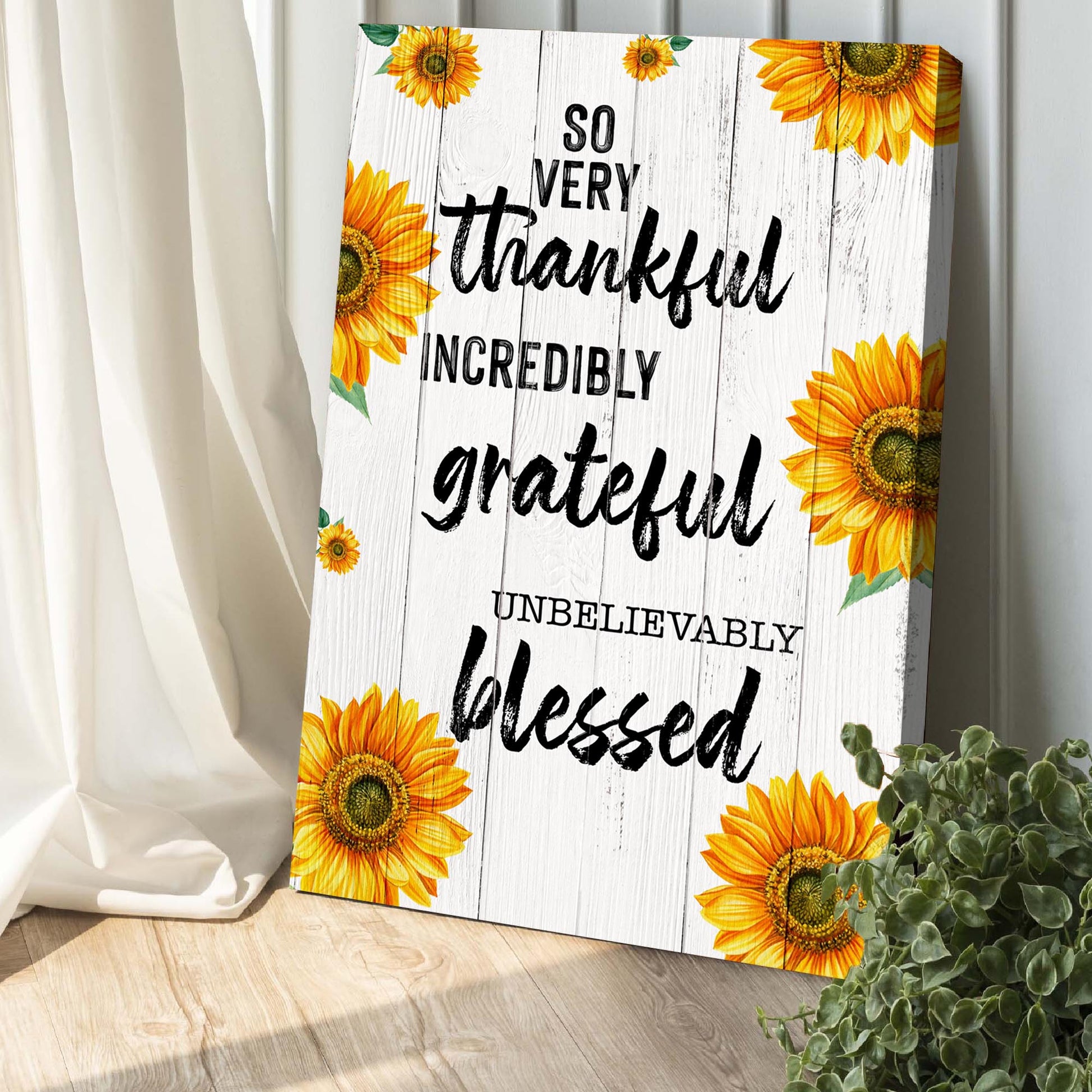 Thankful Grateful Blessed Sign II Style 2 - Image by Tailored Canvases