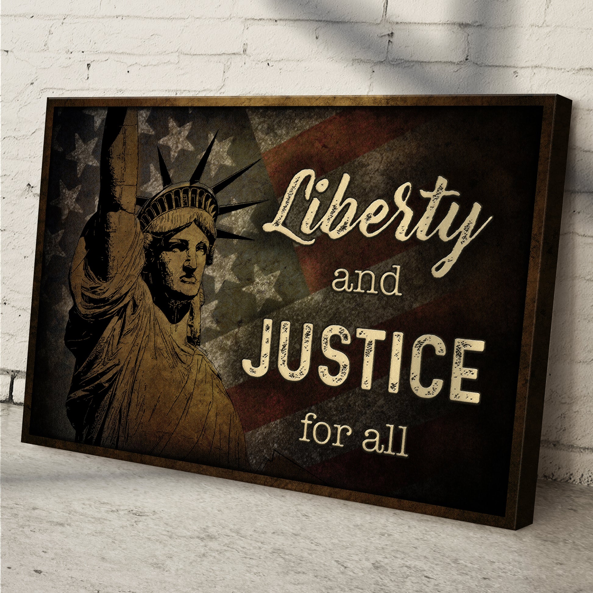 Liberty And Justice For All Sign Style 1 - Image by Tailored Canvases