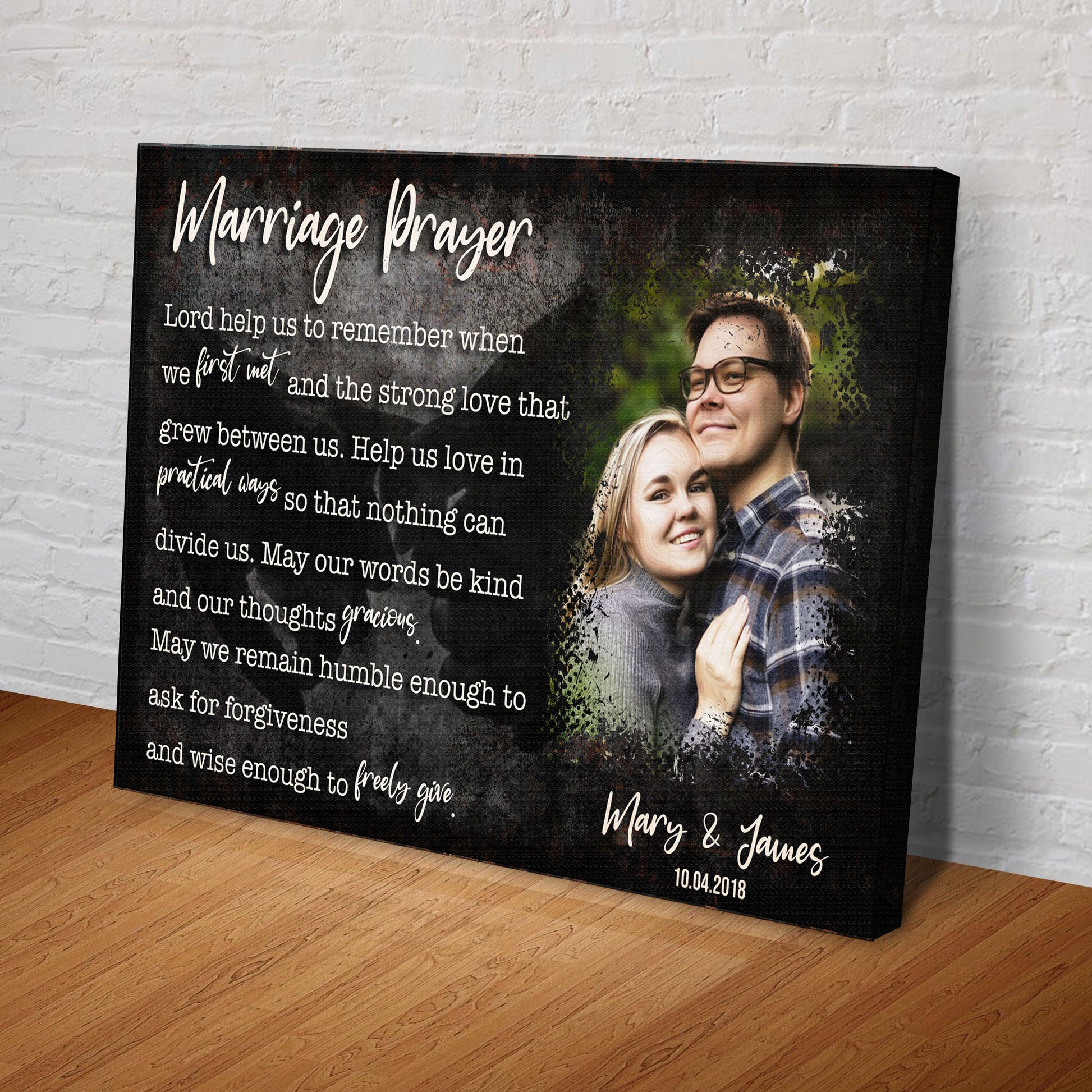Marriage Prayer Couple Sign Style 2 - Image by Tailored Canvases