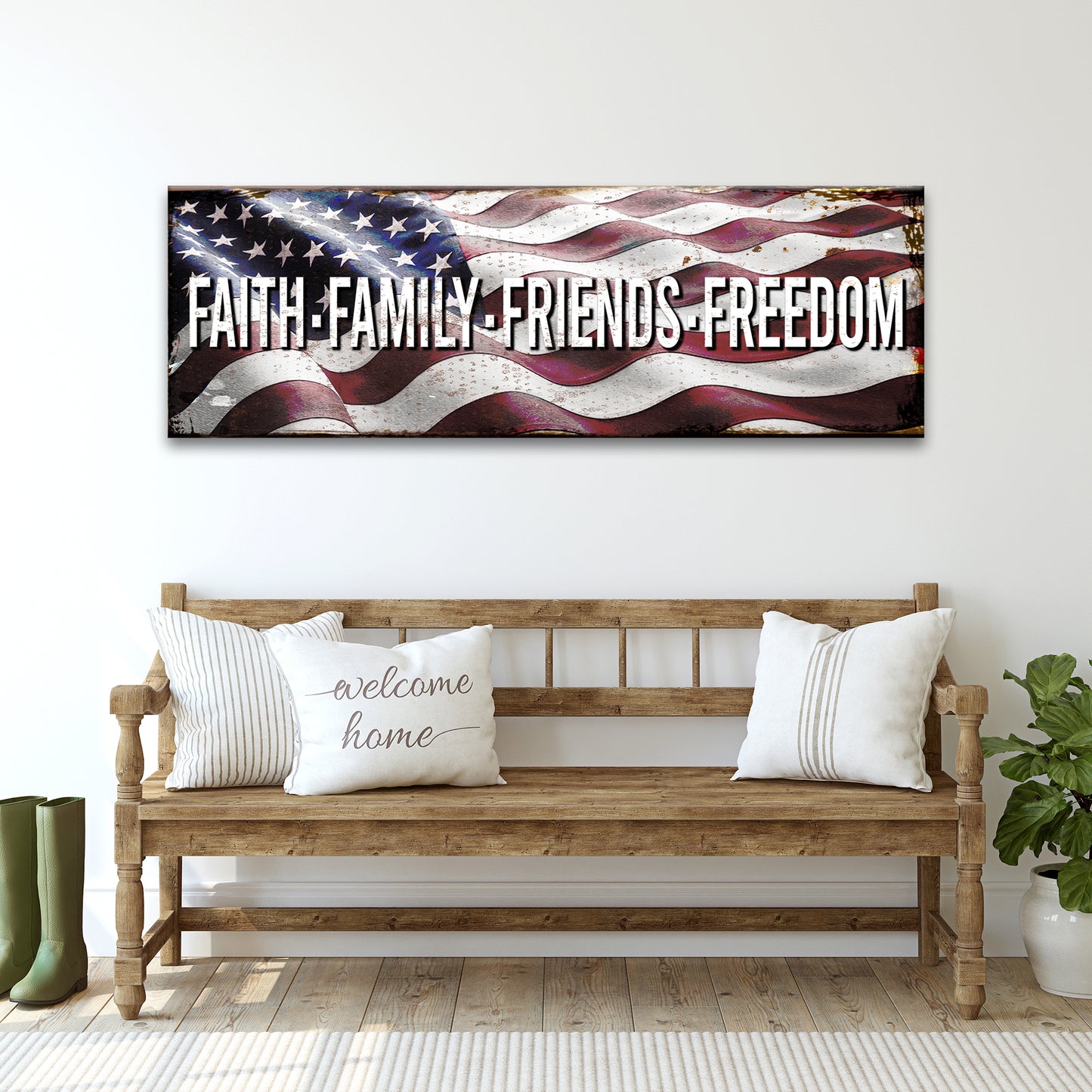 Faith Family Friends Freedom Sign Style 1 - Image by Tailored Canvases