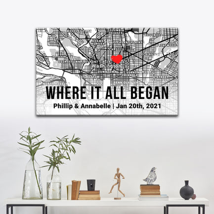 Couple Street Map Sign II | Customizable Canvas - Image by Tailored Canvases