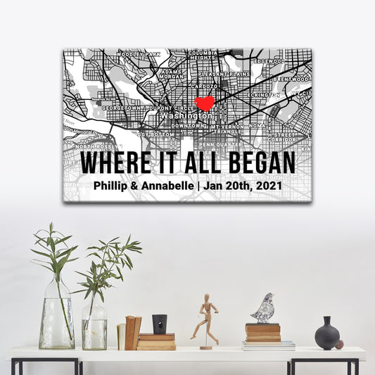 Couple Street Map Sign II | Customizable Canvas - Image by Tailored Canvases