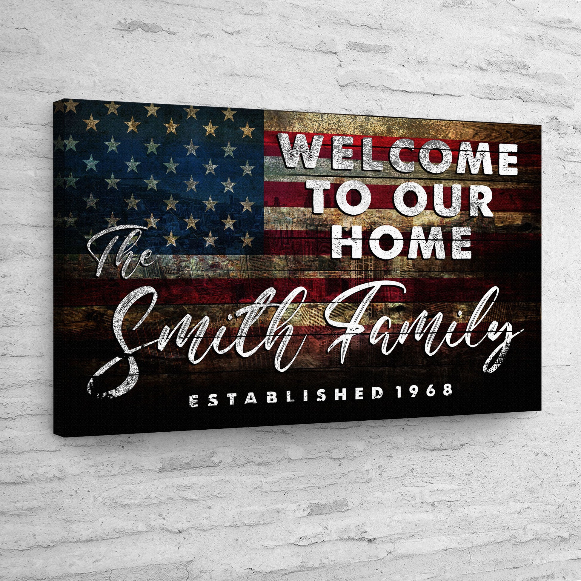 Welcome To Our Home Sign III Style 2 - Image by Tailored Canvases
