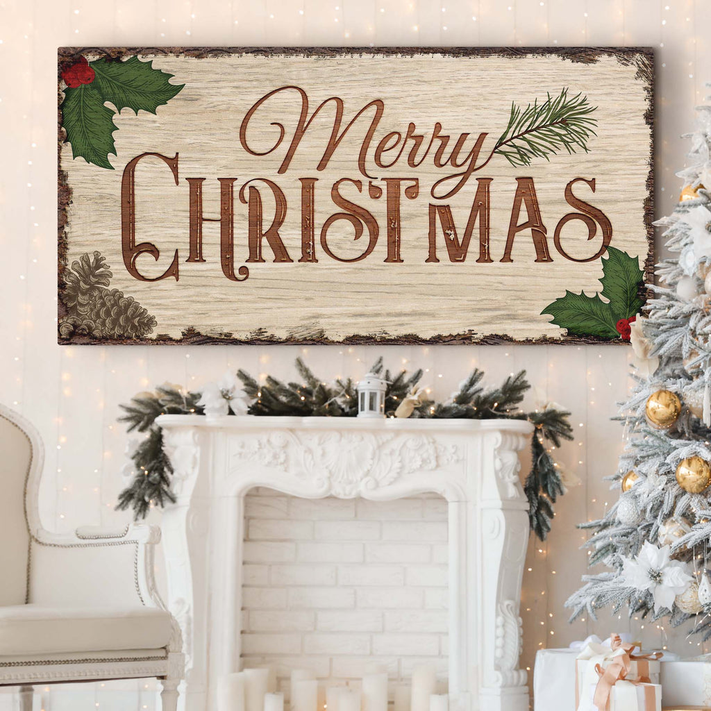 Merry Christmas Sign by Tailored Canvases