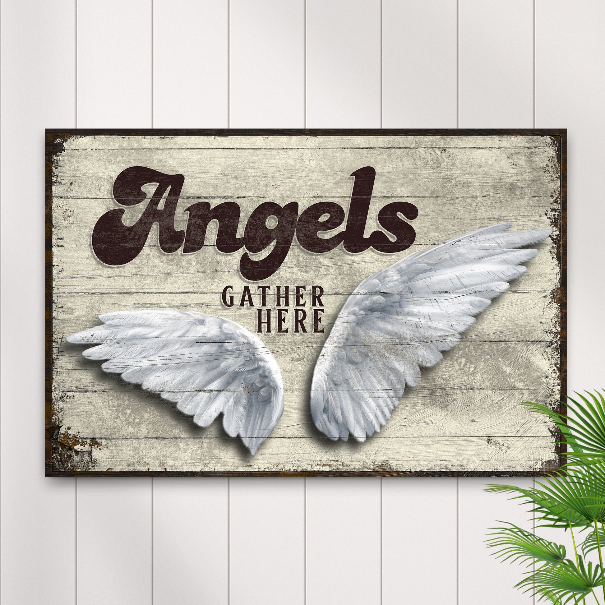 Angels Gather Here Sign II Style 1 - Image by Tailored Canvases