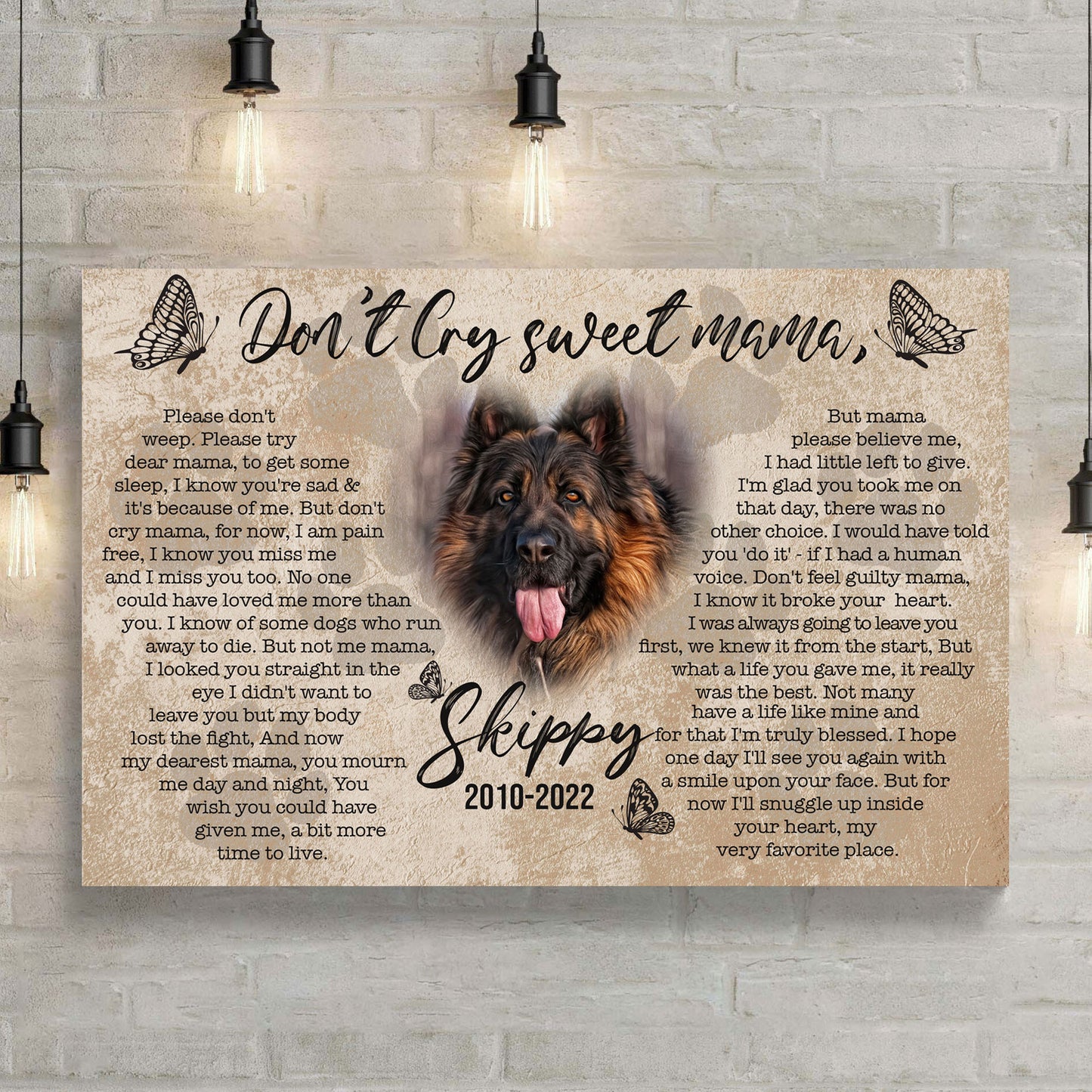 Pet Don't Cry Sweet Mama Sign Style 1 - Image by Tailored Canvases