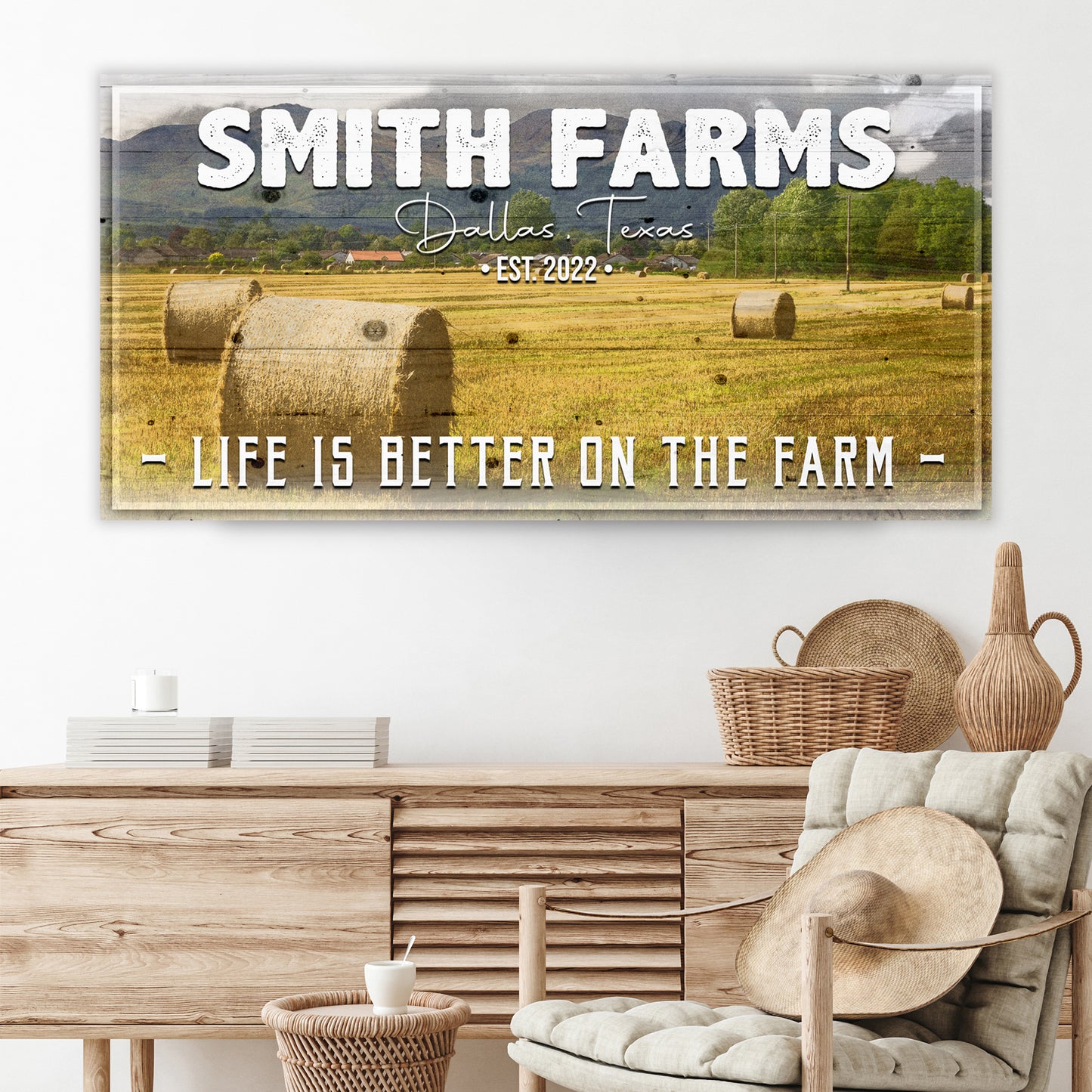 Life Is Better On The Farm Family Sign | Customizable Canvas Style 1 - Image by Tailored Canvases