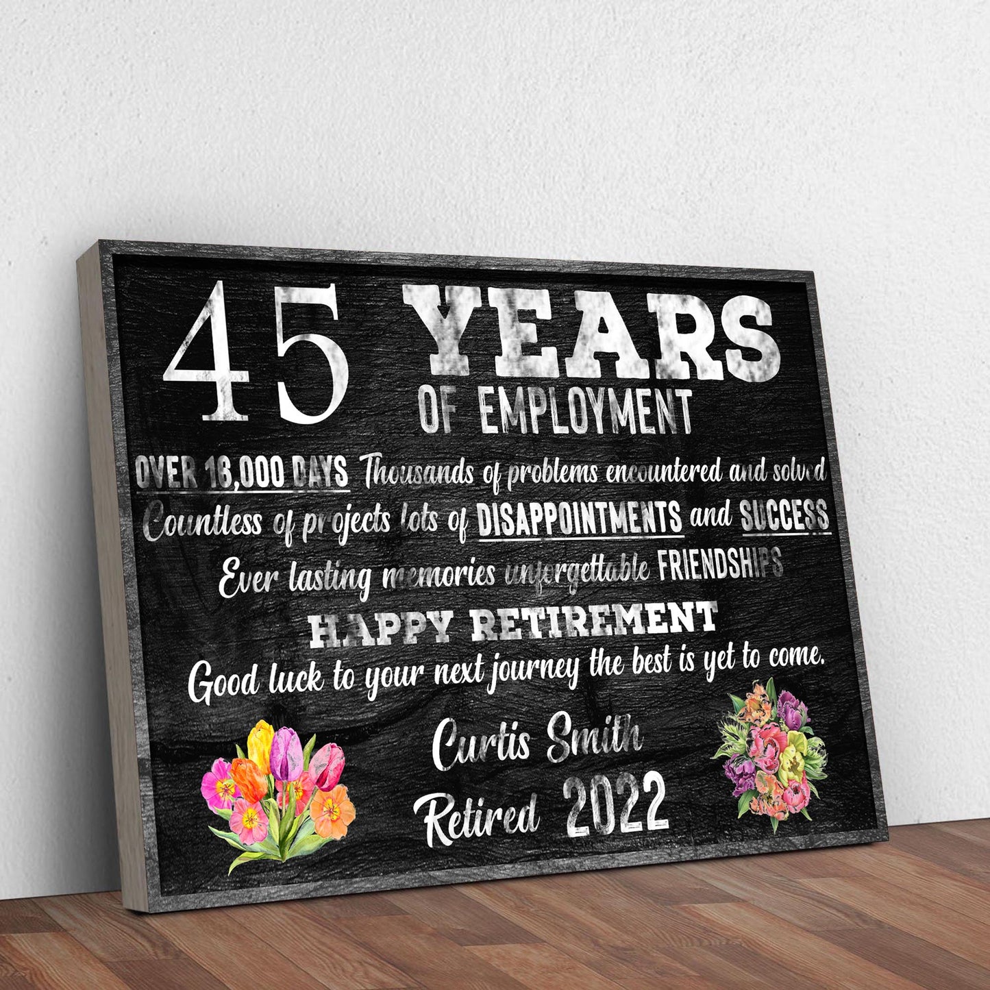 Retirement Gift Sign Style 2 - Image by Tailored Canvases