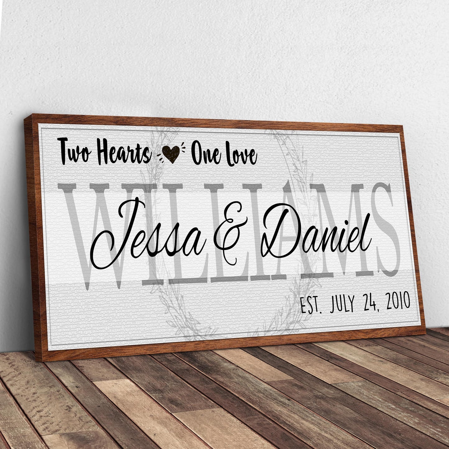 Two Hearts One Love Couple Canvas (Ready to hang) - Wall Art Image by Tailored Canvases