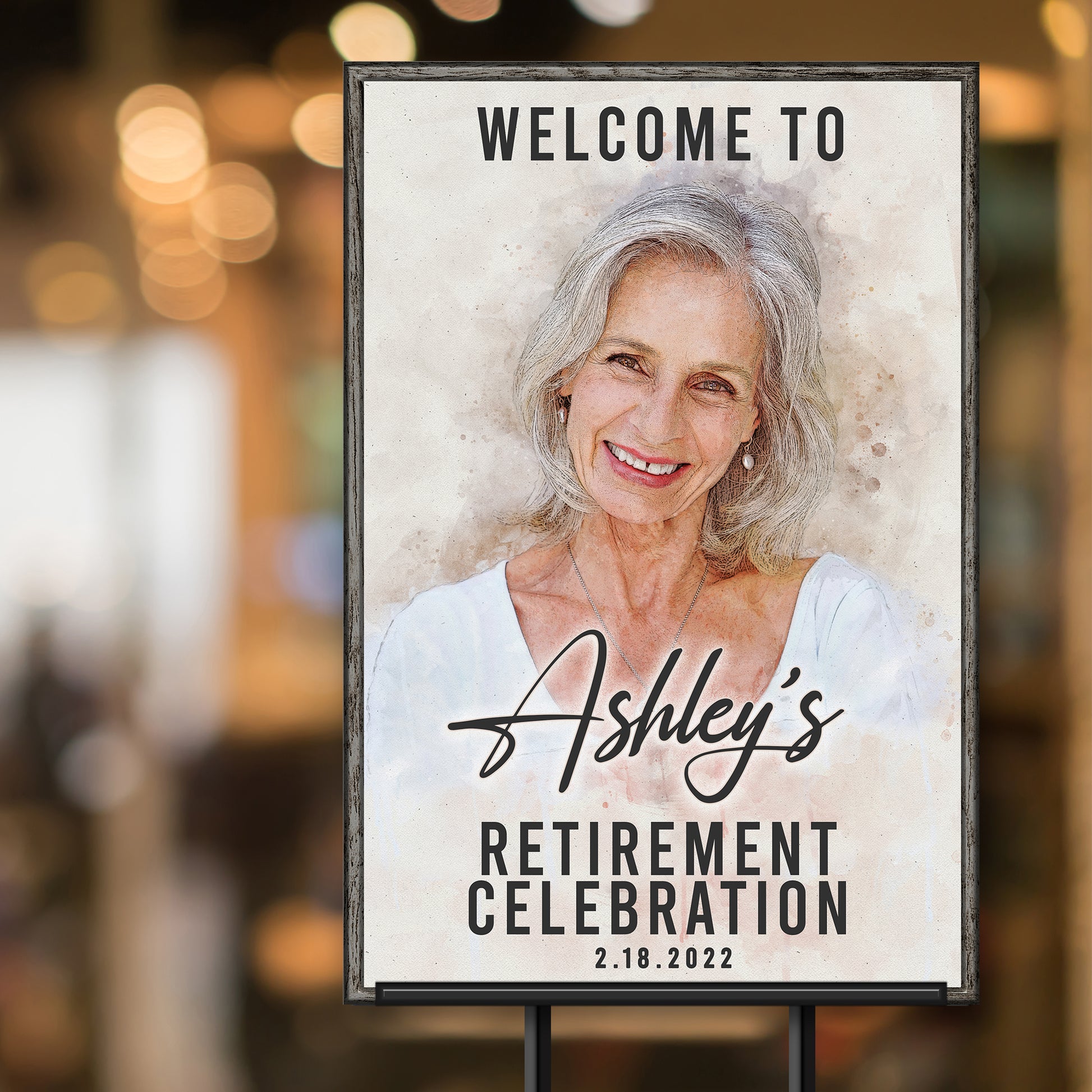 Retirement Celebration Welcome Sign II Style 1 - Image by Tailored Canvases