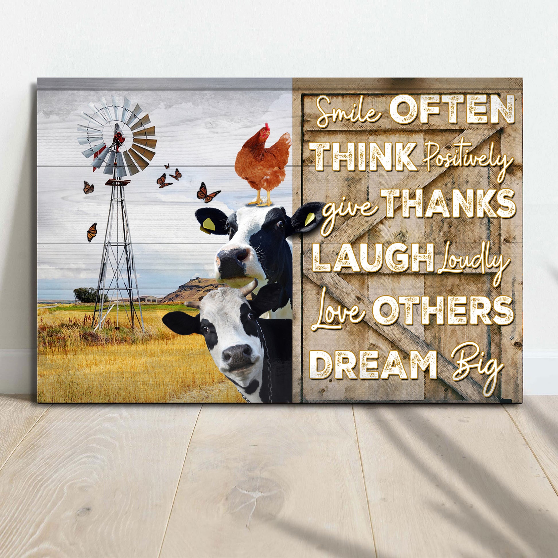 Smile Often Give Thanks Sign Style 1 - Image by Tailored Canvases