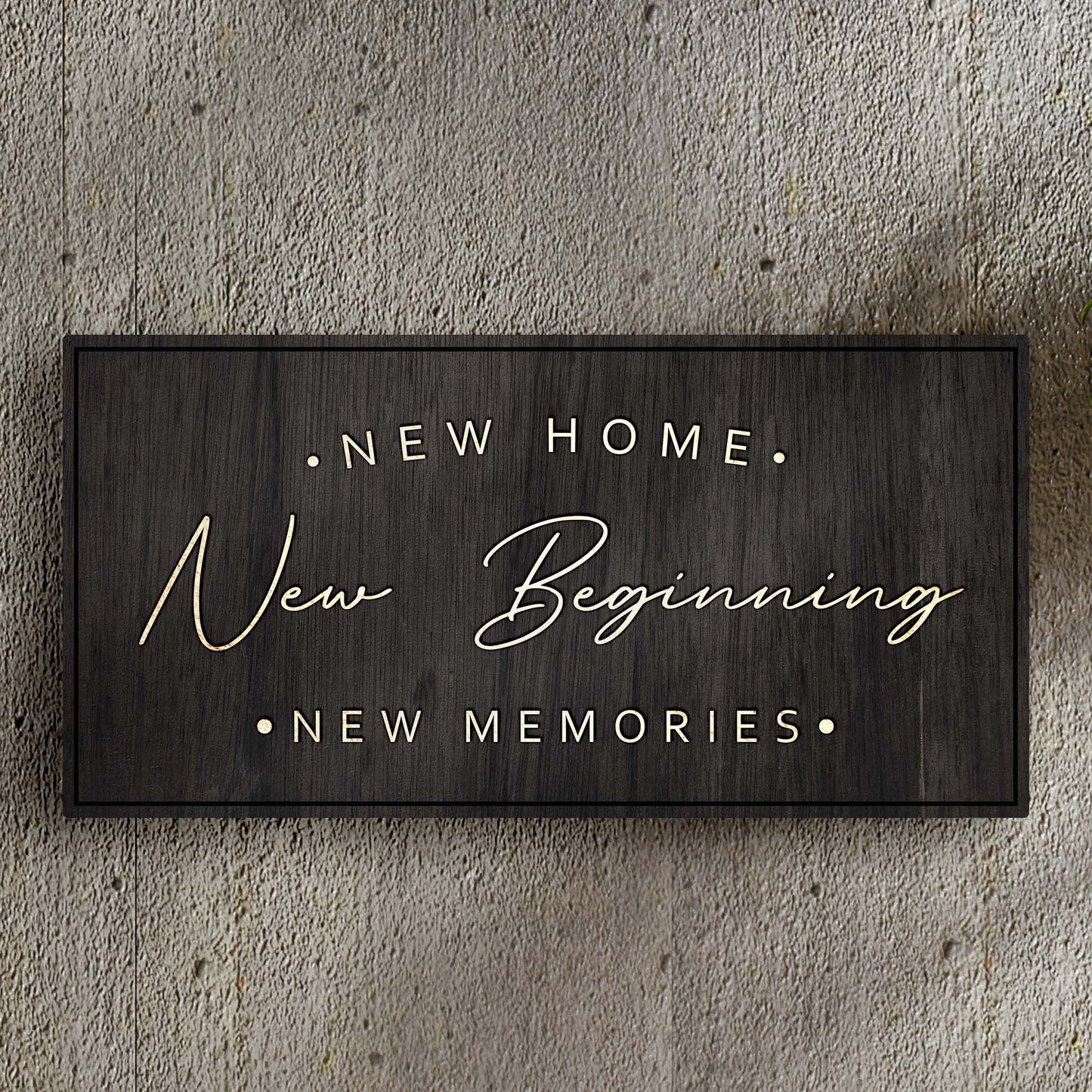New Home New Beginning New Memories Sign II Style 1 - Image by Tailored Canvases
