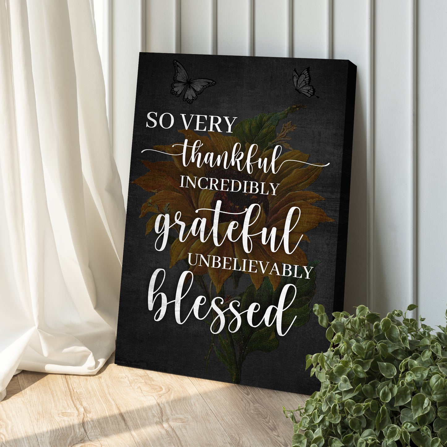 Thankful Grateful Blessed Sign III Style 1 - Image by Tailored Canvases