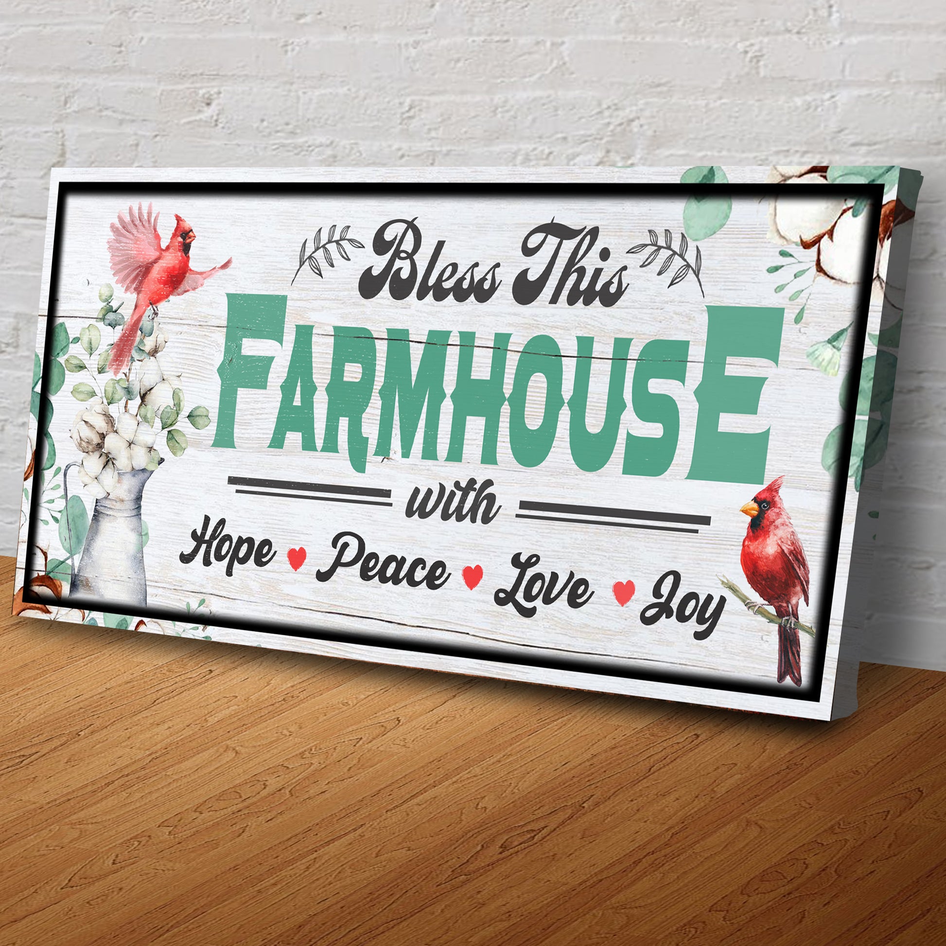 Bless this Farmhouse with Hope, Peace, Love, Joy (Ready to hang)  - Wall Art Image by Tailored Canvases