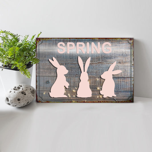 Spring Easter Bunnies Sign  - Image by Tailored Canvases