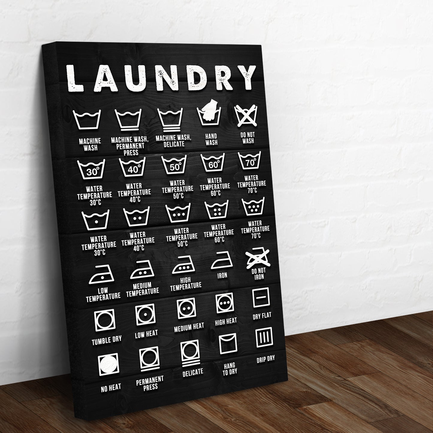 Laundry Symbols Sign Style 2 - Image by Tailored Canvases