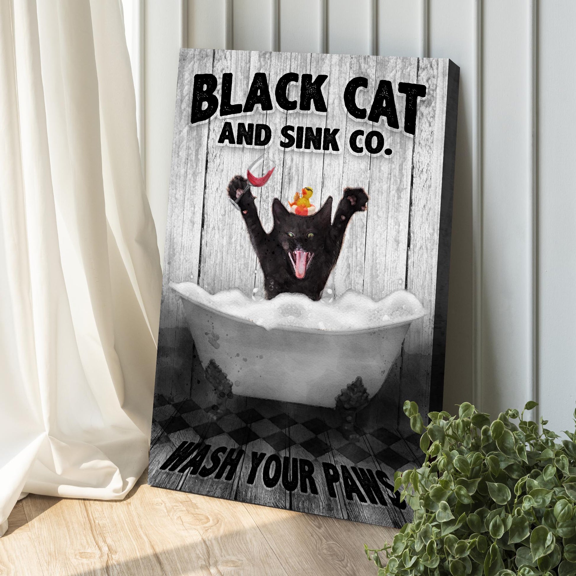 Black Cat And Sink Co. Sign Style 1 - Image by Tailored Canvases