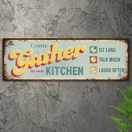 Come Gather In Our Kitchen Sign III Style 1 - Image by Tailored Canvases