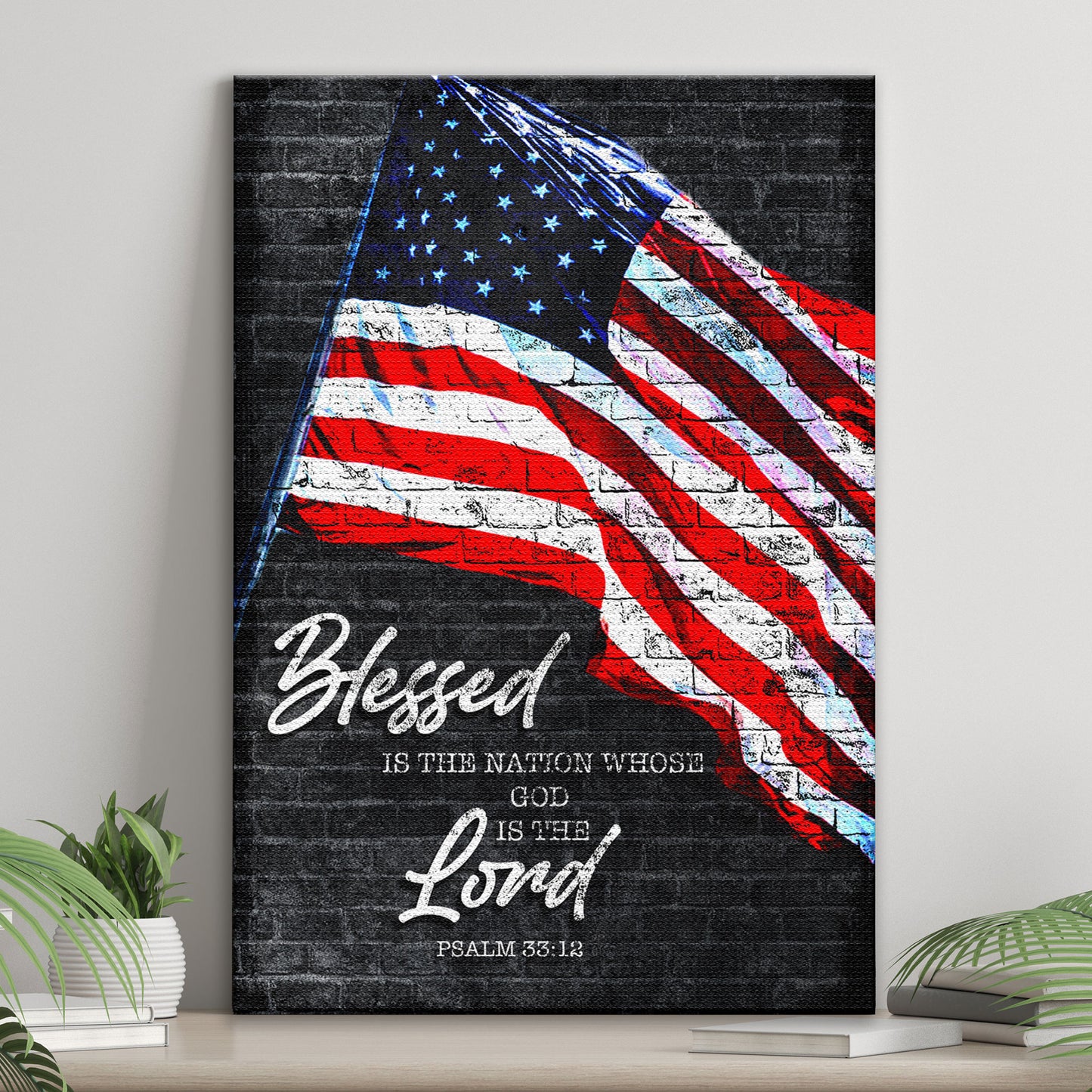 Psalm 33:12 - Blessed Is The Nation Sign  - Image by Tailored Canvases