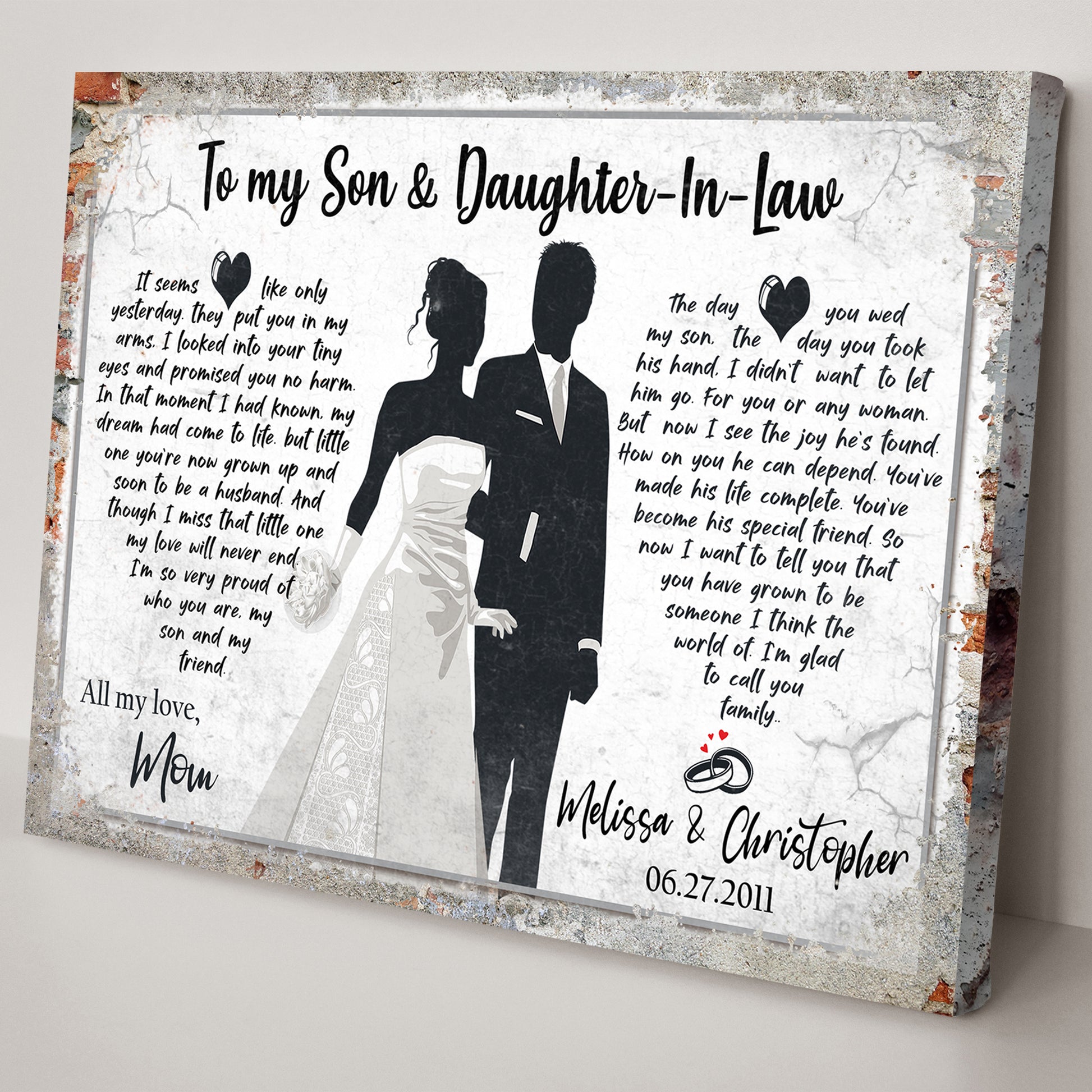 To My Son And Daughter-In-Law Sign Style 1 - Image by Tailored Canvases