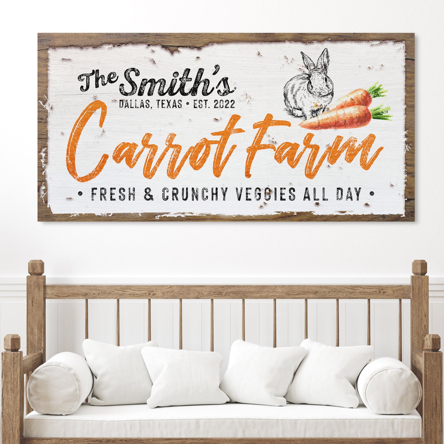 Carrot Farm Sign | Customizable Canvas Style 1 - Image by Tailored Canvases