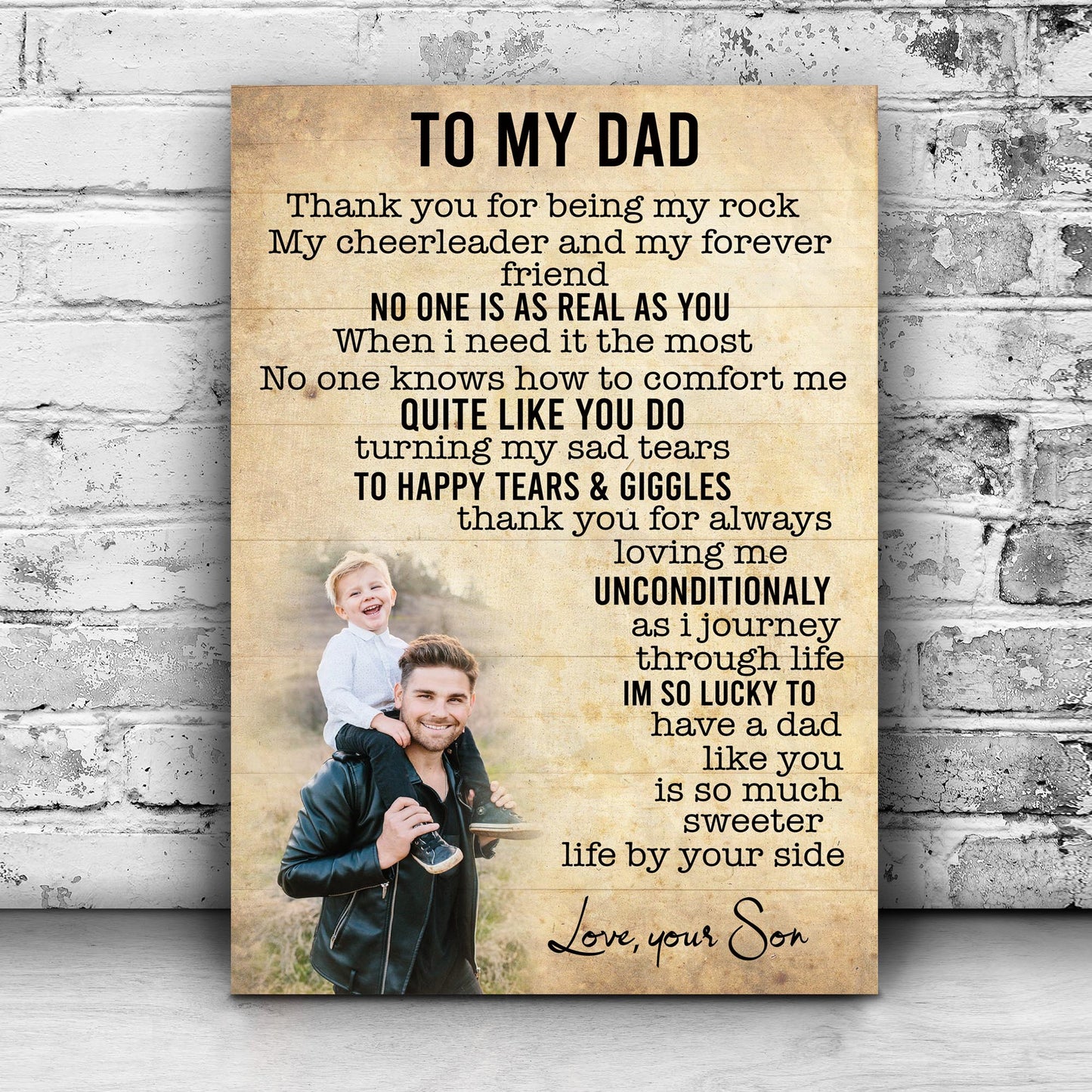 I'm So Lucky To Have A Dad Like You Happy Father's Day Sign Style 1 - Image by Tailored Canvases