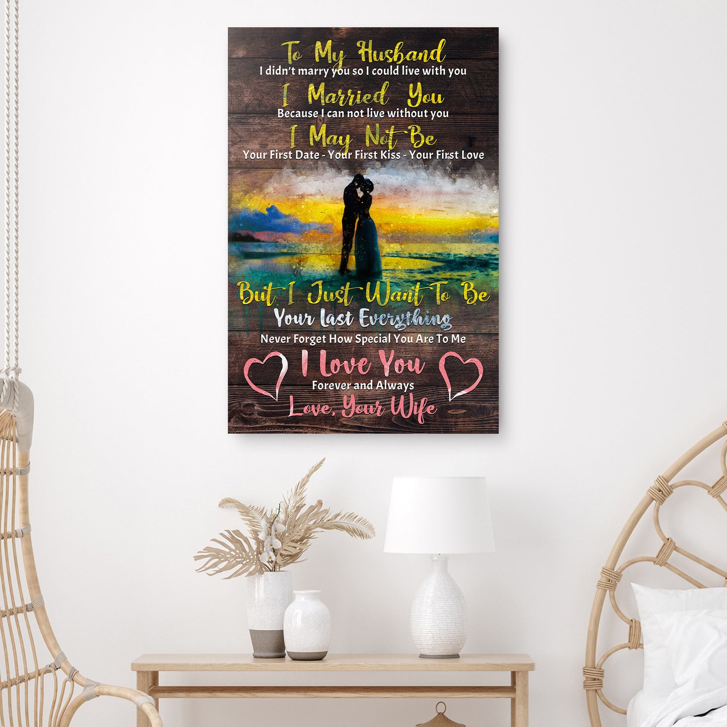 To My Husband I Love You Sign - Image by Tailored Canvases