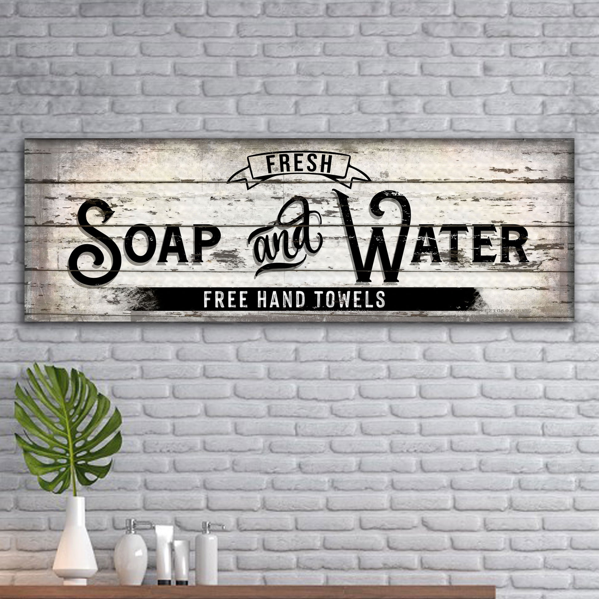 Fresh Soap And Water Family Bathroom Sign Style 1 - Image by Tailored Canvases